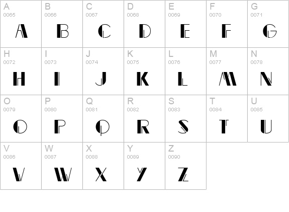 Banco Normal uppercase A-Z preview
