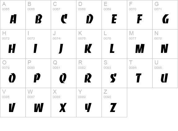 Banco Regular uppercase A-Z preview