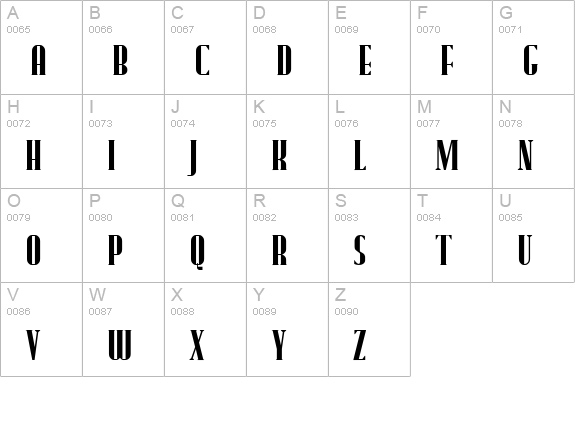 Bandabunk uppercase A-Z preview