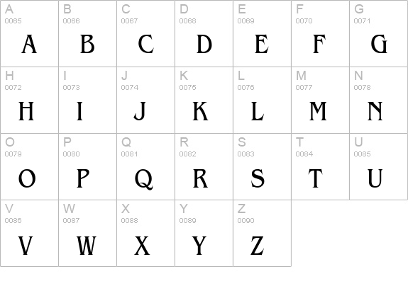 Bangle Condensed Normal uppercase A-Z preview