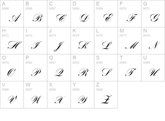 Bank Script Joining D uppercase A-Z preview