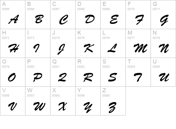 Banty Normal uppercase A-Z preview