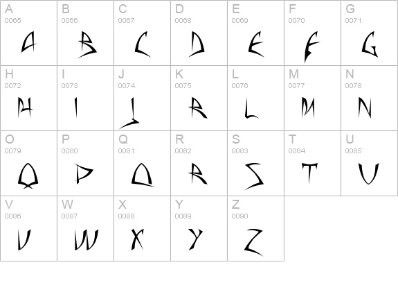 Baphomet uppercase A-Z preview