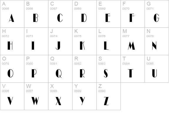 Barbe Display Condensed SSi Condensed uppercase A-Z preview