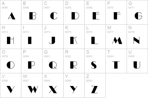 Barbe Display SSi uppercase A-Z preview