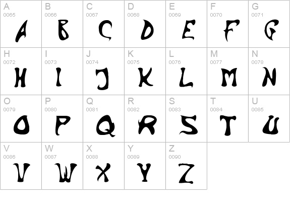 Barbed Ink uppercase A-Z preview