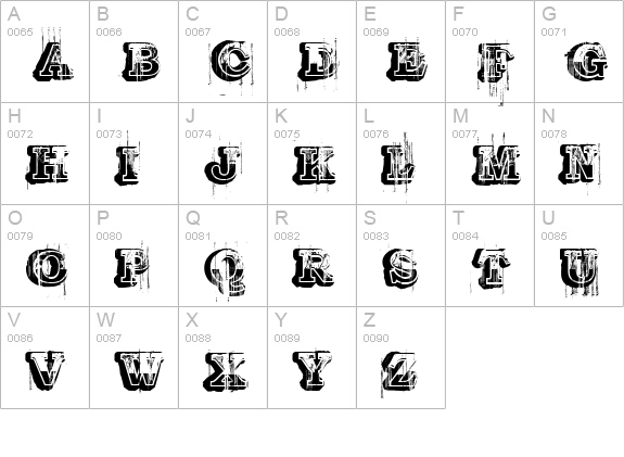 Barber shop uppercase A-Z preview
