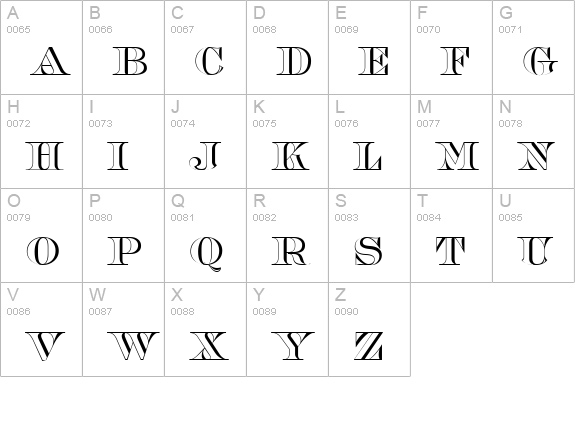 Barclay Open uppercase A-Z preview