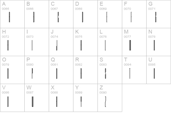 Barcode-Five uppercase A-Z preview