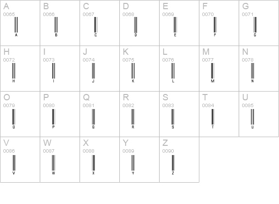 barcode font uppercase A-Z preview