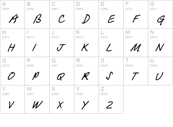 Barguzin Script uppercase A-Z preview