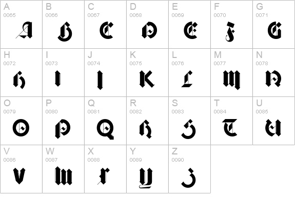 BarnbrookGothic uppercase A-Z preview