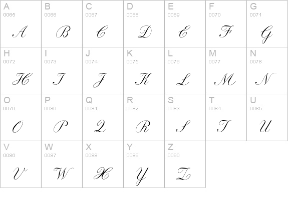 Baronesse uppercase A-Z preview