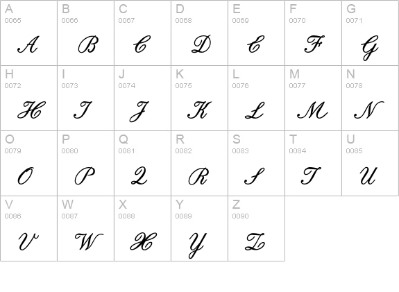 BaronesseBold uppercase A-Z preview