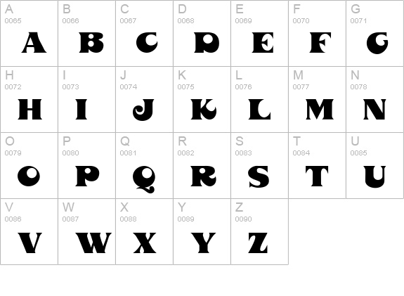 Barracon Display SSi uppercase A-Z preview