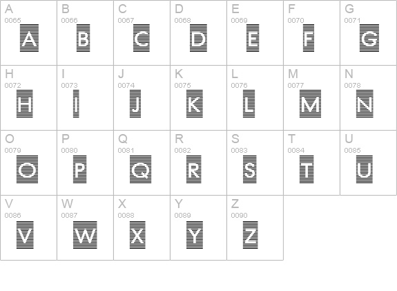 Barred Out uppercase A-Z preview