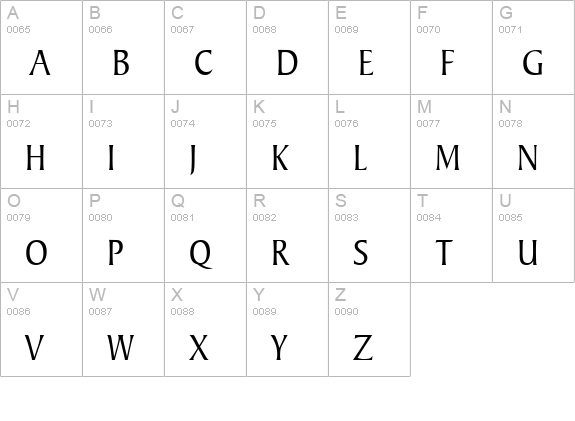 Barrett-Condensed Normal uppercase A-Z preview