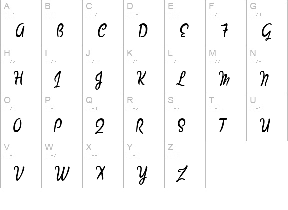 Barrista uppercase A-Z preview