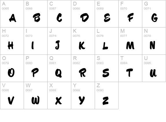 Barsoi uppercase A-Z preview