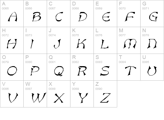 Bart Italic uppercase A-Z preview