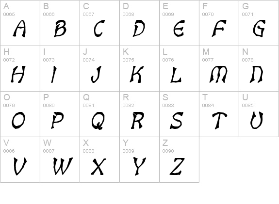 Bart Thin Heavy Italic uppercase A-Z preview