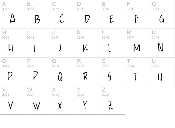 BartsHand Regular uppercase A-Z preview