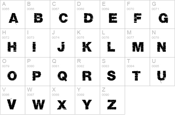 Base 05 uppercase A-Z preview