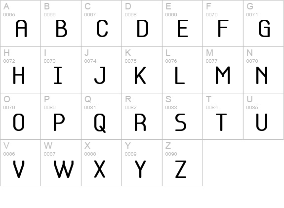 Base 5 uppercase A-Z preview