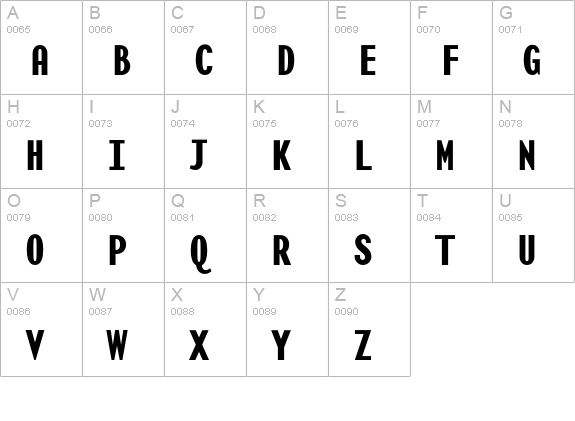 BaseMonoNarrowBold uppercase A-Z preview
