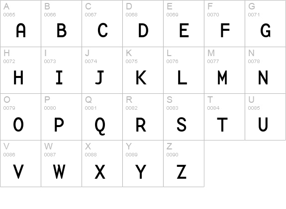 BaseMonoWideReg uppercase A-Z preview
