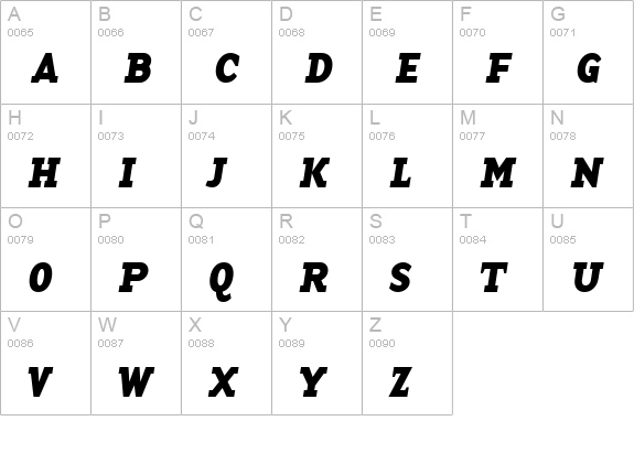 BaseTwSerifSmallCaps Bold Italic uppercase A-Z preview