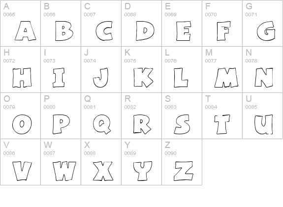 Basic Font uppercase A-Z preview