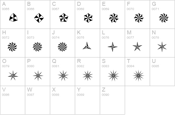Basic Star uppercase A-Z preview