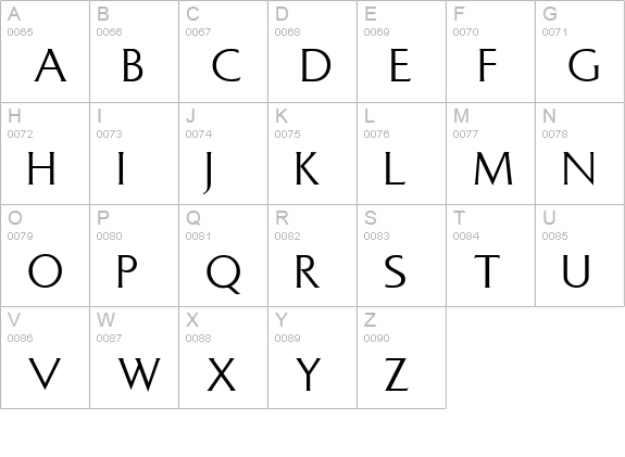 Basilea Regular uppercase A-Z preview