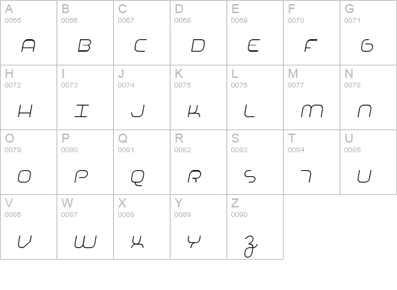 Basis-Oblique uppercase A-Z preview
