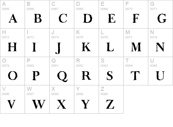 BaskerOldAntique-Bold uppercase A-Z preview