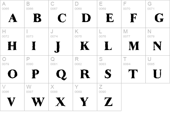 BaskerOldAntique-Heavy-Regular uppercase A-Z preview
