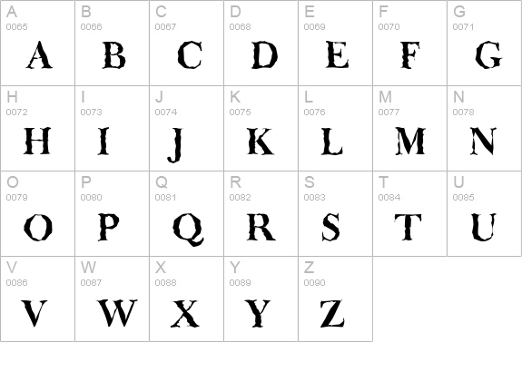 BaskerOldRandom-Bold uppercase A-Z preview