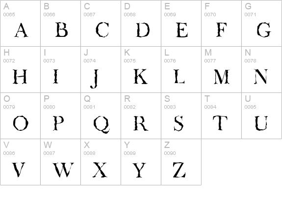 BaskerOldRandom-Regular uppercase A-Z preview