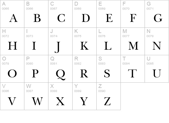 Baskerville Cyrillic Upright uppercase A-Z preview