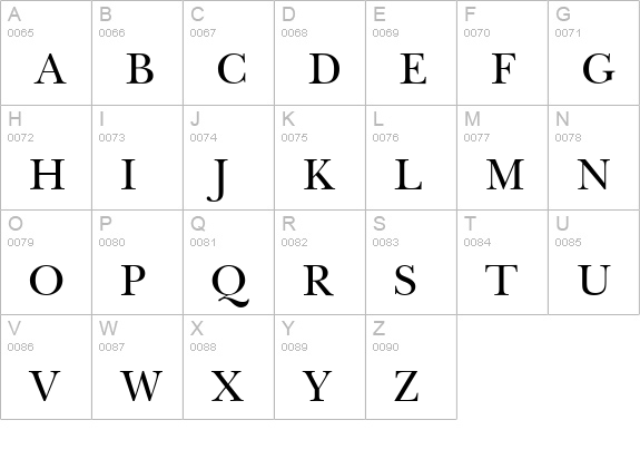 Baskerville Handcut uppercase A-Z preview