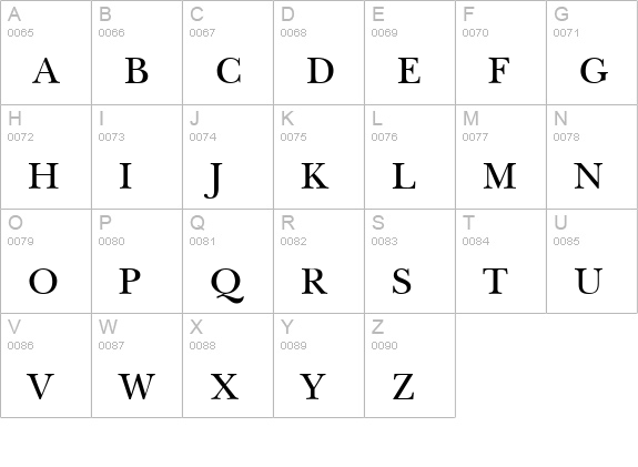 Baskerville Light SSi Light uppercase A-Z preview