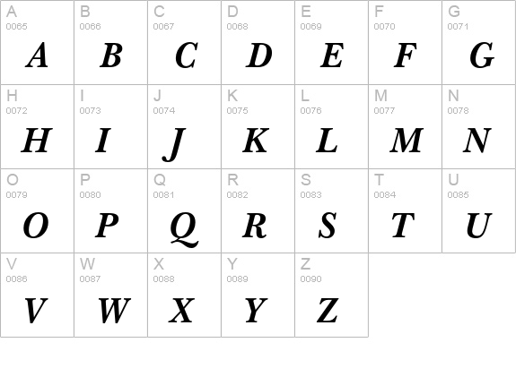 Baskerville No.2 Bold Italic uppercase A-Z preview