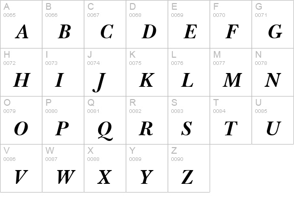 Baskerville OldStyle SSi Bold uppercase A-Z preview
