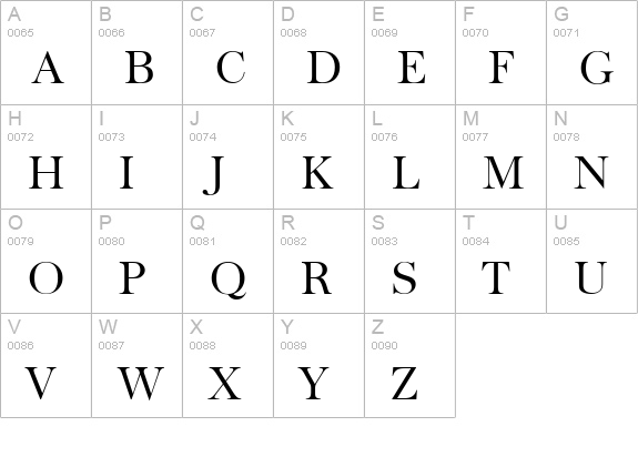 BaskervilleSerial-Light-Regular uppercase A-Z preview