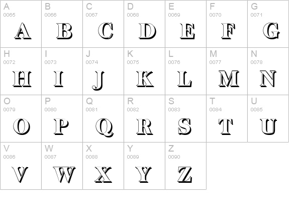 BaskervilleShadow-Heavy-Regular uppercase A-Z preview