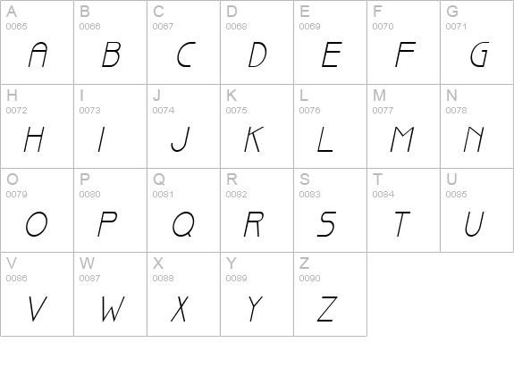 Basque-Condensed Italic uppercase A-Z preview