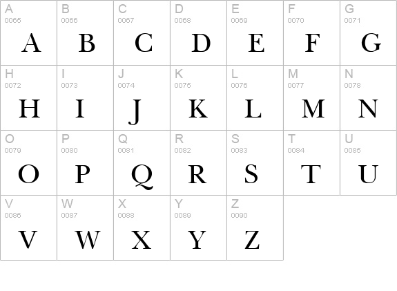 Basset Regular uppercase A-Z preview