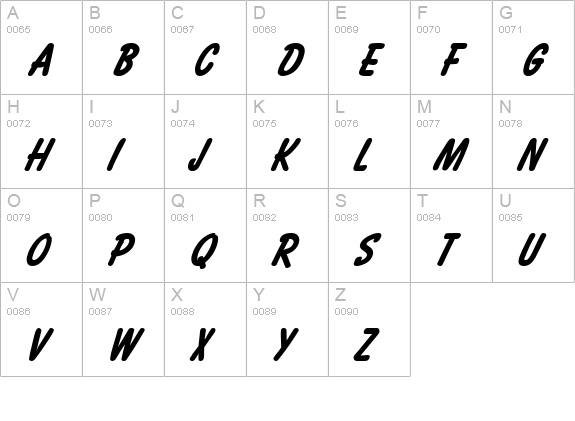 Bassett H Italic uppercase A-Z preview