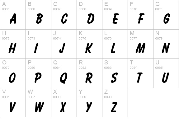 Bassett H Normal uppercase A-Z preview